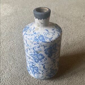Blue and White Floral Ceramic Vase